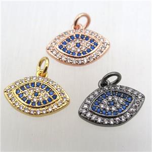 copper eye pendant pave zircon, mixed color, approx 10-16mm [FN10440]