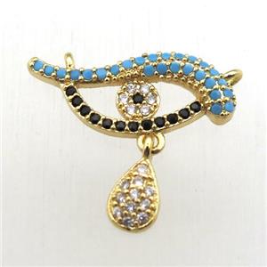 copper dolphin pendant pave zircon with 2loops, gold plated, approx 20mm [FN10446]