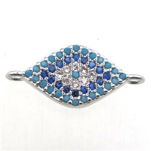 copper eye connector pave zircon, platinum plated, approx 8-14mm [FN10462]