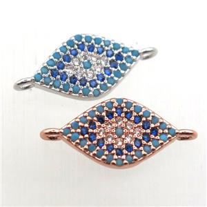 copper eye connector pave zircon, mixed color, approx 8-14mm [FN10464]