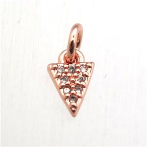 copper arrowhead pendant pave zircon, rose gold, approx 4x6mm [FN10525]