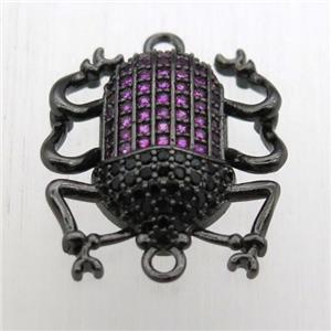 copper beetle connector pave zircon, black plated, approx 18-20mm [FN10631]