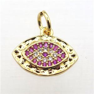 copper Eye pendant pave zircon, gold plated, approx 10-14mm [FN10743]