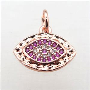 copper Eye pendant pave zircon, rose gold, approx 10-14mm [FN10744]