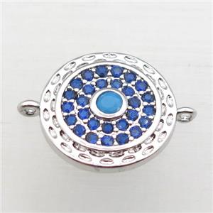 copper circle pendant pave zircon, platinum plated, approx 15mm dia [FN10877]