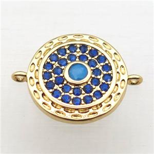 copper circle pendant pave zircon, gold plated, approx 15mm dia [FN10878]