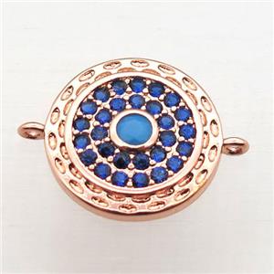 copper circle pendant pave zircon, rose gold, approx 15mm dia [FN10879]