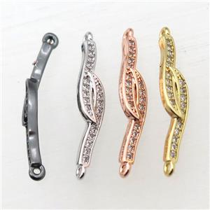 copper connector pave zircon, mixed color, approx 5-25mm [FN10892]