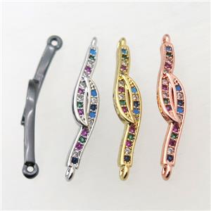 copper connector pave zircon, mixed color, approx 5-25mm [FN10897]