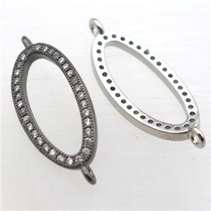 copper oval connector pave zircon, mixed color, approx 12-24mm [FN10900]