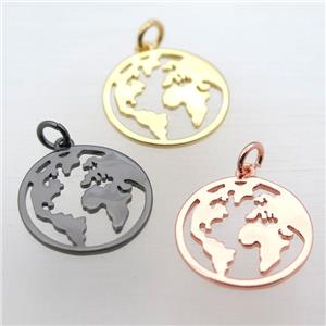 copper earth pendant, mixed color, approx 18mm dia [FN10982]