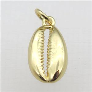 copper shell pendant, gold plated, approx 10-15mm [FN10994]