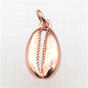 copper shell pendant, rose gold, approx 10-15mm [FN10995]
