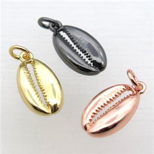 copper shell pendant, mixed color, approx 10-15mm [FN10997]