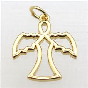 copper angel pendant, gold plated, approx 10-17mm [FN10999]