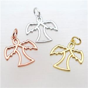 copper angel pendant, mixed color, approx 10-17mm [FN11001]