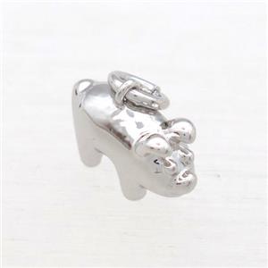 copper Pig pendant, platinum plated, approx 6-10mm [FN11007]