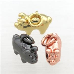 copper Pig pendant, mixed color, approx 6-10mm [FN11011]