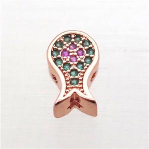 copper octopus beads pave zircon, rose gold, approx 6-10mm [FN11016]