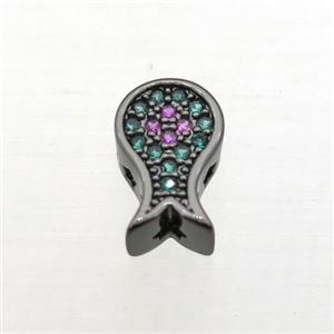 copper octopus beads pave zircon, black plated, approx 6-10mm [FN11017]