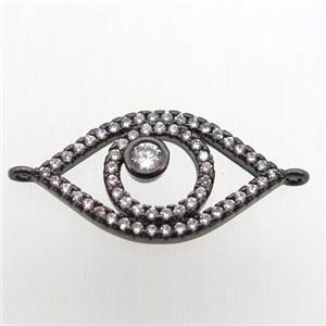 copper eye connector paved zircon, black plated, approx 12-22mm [FN11090]
