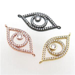 copper eye connector paved zircon, mix color, approx 12-22mm [FN11091]