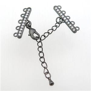 copper linkers paved zircon, gold plated, approx 6-26mm, chain 60mm length [FN11170]