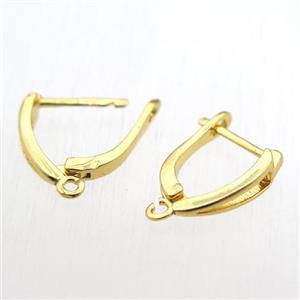copper Latchback Earrings with loop, gold plated, approx 12-16mm [FN11195]