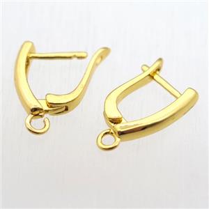 copper Latchback Earrings with loop, gold plated, approx 12-16mm [FN11197]