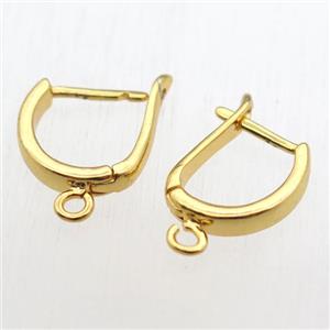 copper Latchback Earrings with loop, gold plated, approx 16-16mm [FN11198]
