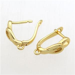 copper Latchback Earrings with loop, gold plated, approx 12-16mm [FN11201]