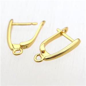 copper Latchback Earrings with loop, gold plated, approx 10-14mm [FN11202]