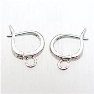 copper Latchback Earrings hook with loop, platinum plated, approx 14-16mm [FN11204]