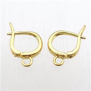 copper Latchback Earrings hook with loop, gold plated, approx 14-16mm [FN11205]