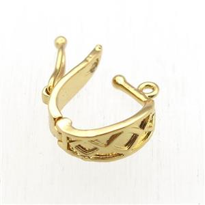 copper hanger bail, gold plated, approx 10-14mm [FN11245]