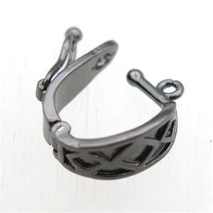 copper hanger bail, black plated, approx 10-14mm [FN11247]