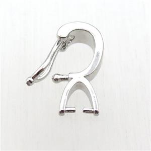 copper hanger bail, platinum plated, approx 10-20mm [FN11249]