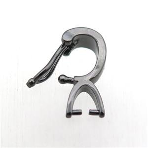 copper hanger bail, black plated, approx 10-20mm [FN11252]