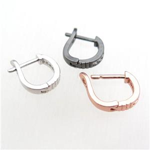 copper Latchback Earrings with loop, mixed color, approx 10-12mm [FN11258]