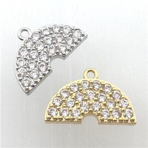 copper rainbow pendant pave zircon, mix color, approx 12-20mm [FN11299]