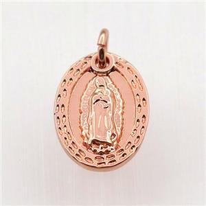 copper Jesu pendant, rose gold, approx 10-15mm [FN11480]