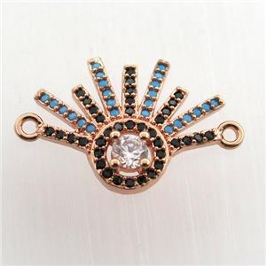 copper pendant paved zircon, rose gold, approx 15-20mm [FN11578]
