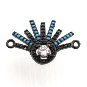 copper pendant paved zircon, black plated, approx 15-20mm [FN11579]