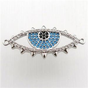 copper eye connector paved zircon, platinum plated, approx 13-25mm [FN11592]