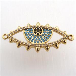 copper eye connector paved zircon, gold plated, approx 13-25mm [FN11593]