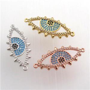 copper eye connector paved zircon, mix color, approx 13-25mm [FN11595]