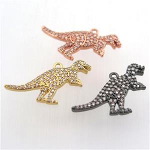 copper dragon pendant paved zircon, mix color, approx 18-25mm [FN11817]