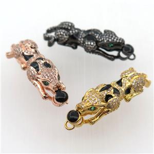 copper leopard pendant pave zircon, mix color, approx 11-40mm [FN11883]