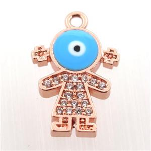 copper girl pendant pave zircon, rose gold, approx 12-16mm [FN11939]