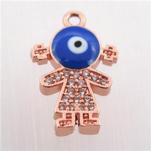 copper girl pendant pave zircon, rose gold, approx 12-16mm [FN11940]